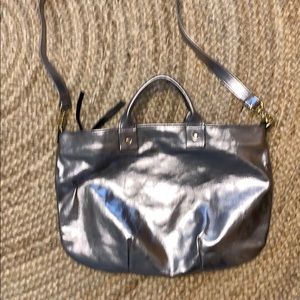 Clare V silver messenger bag